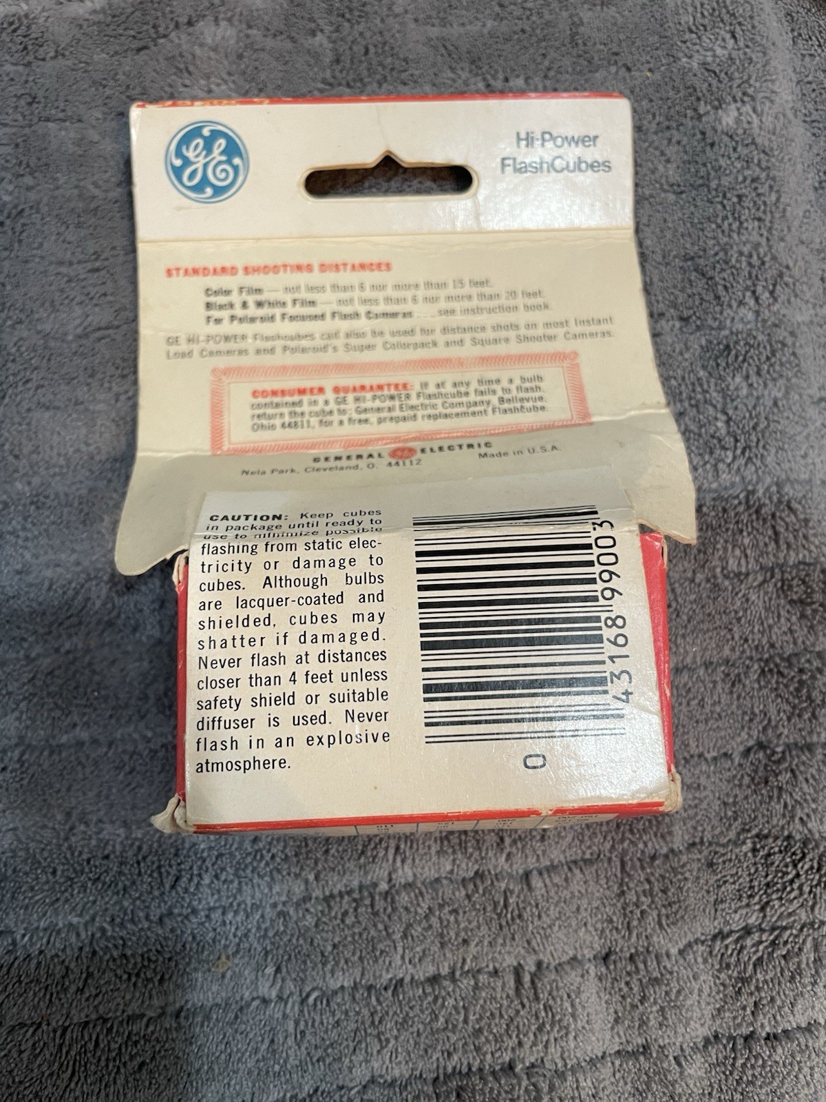 Vintage GE Hi-Power Longshot Flash Cubes Box of 2 Cubes-8 Flashes