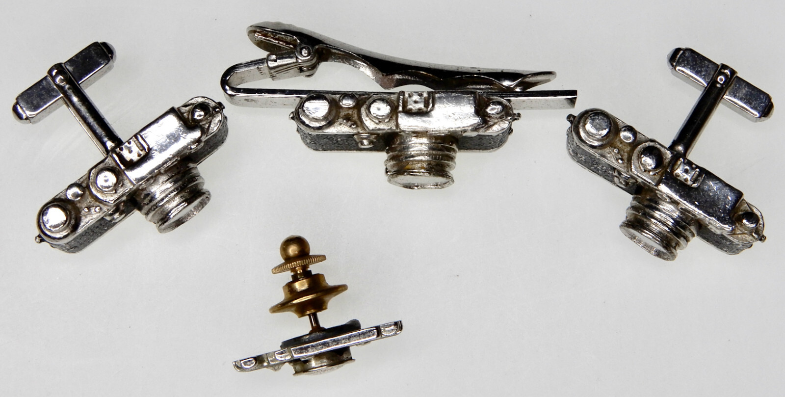 Leica Screw Mount Camera Cuffkinks,Tie Clip & Pin Set