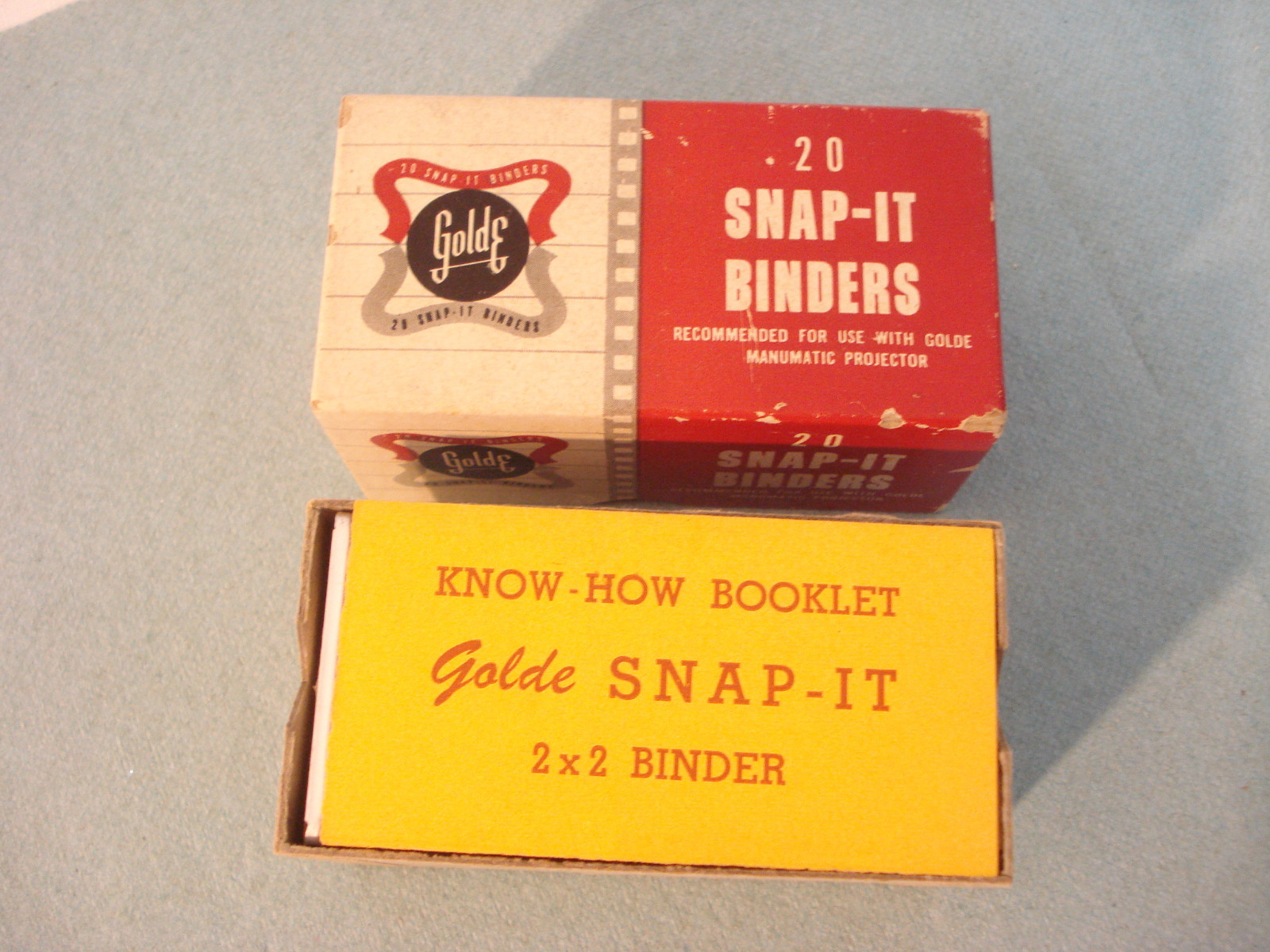 NOS Vintage GOLDE 2 x 2 Snap-It Binders Qty 20 in Box Projection Slide Holders