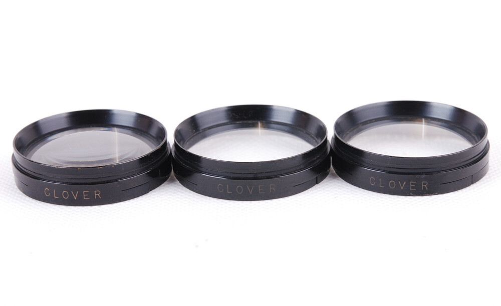 Ex+ Clover Contameter Set for Contax II/III Viewfinder + Filter w/Box
