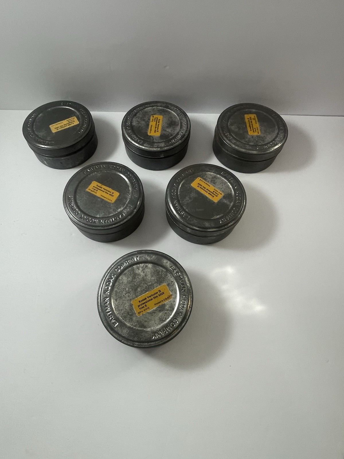 6 Vintage EASTMAN KODAK Vericolor II Professional Film 5025 Type S Tins Empty