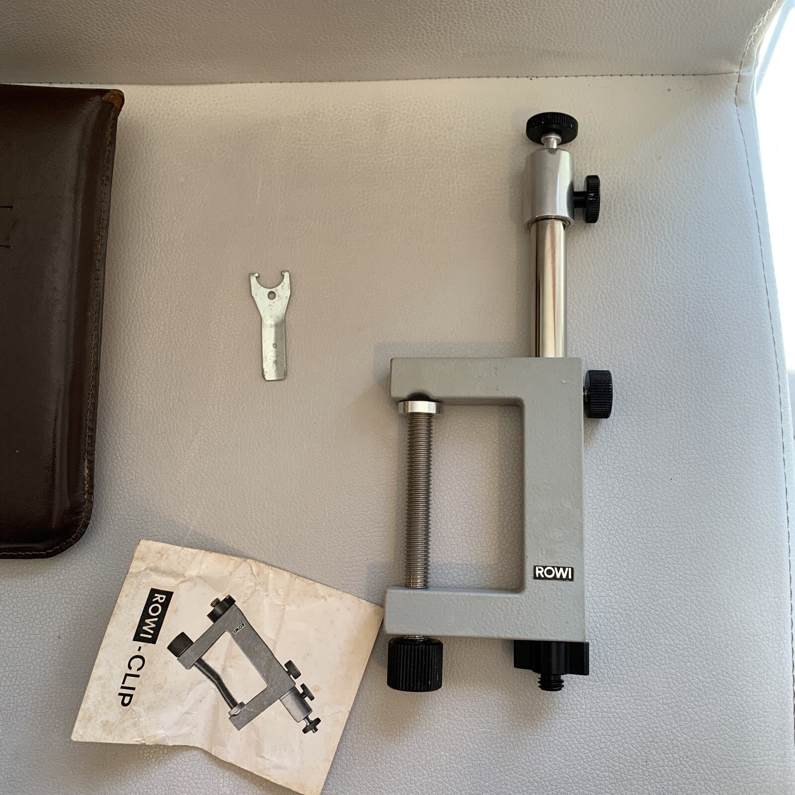 Vintage Camera Mount ROWI Clip with Leather Case Made in Germany