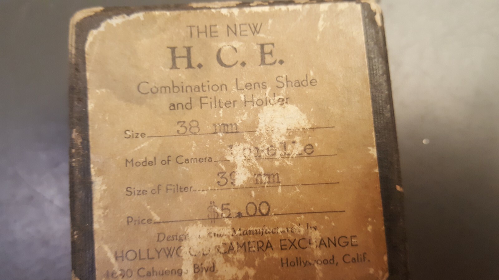 Vintage H. C. E. Camera 39mm Filter / Lens for Korelle Camera 1930-40’s w/ Box