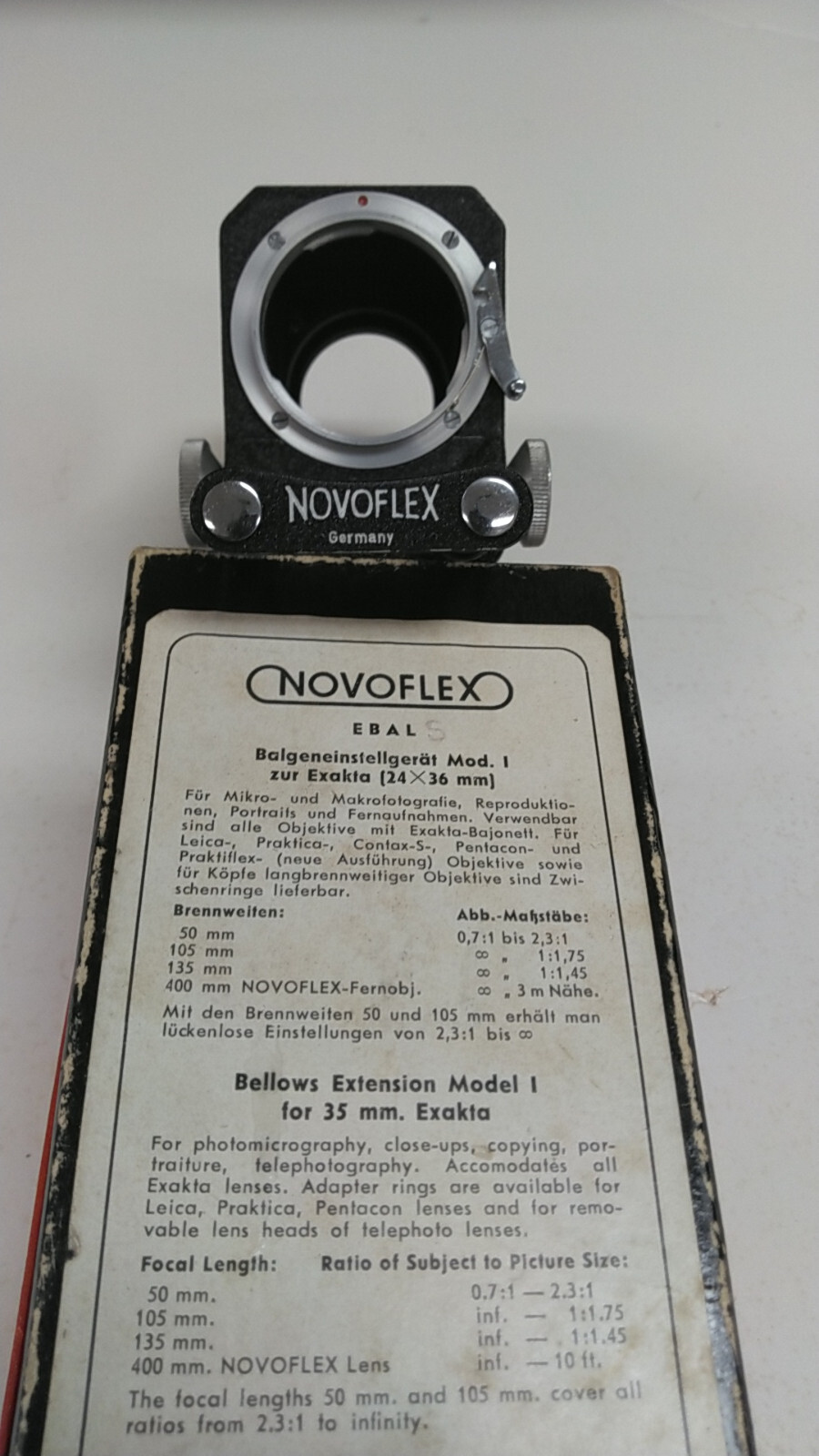 Novoflex Twin Rail Bellows Lens Hood Unit Screw Type Germany
