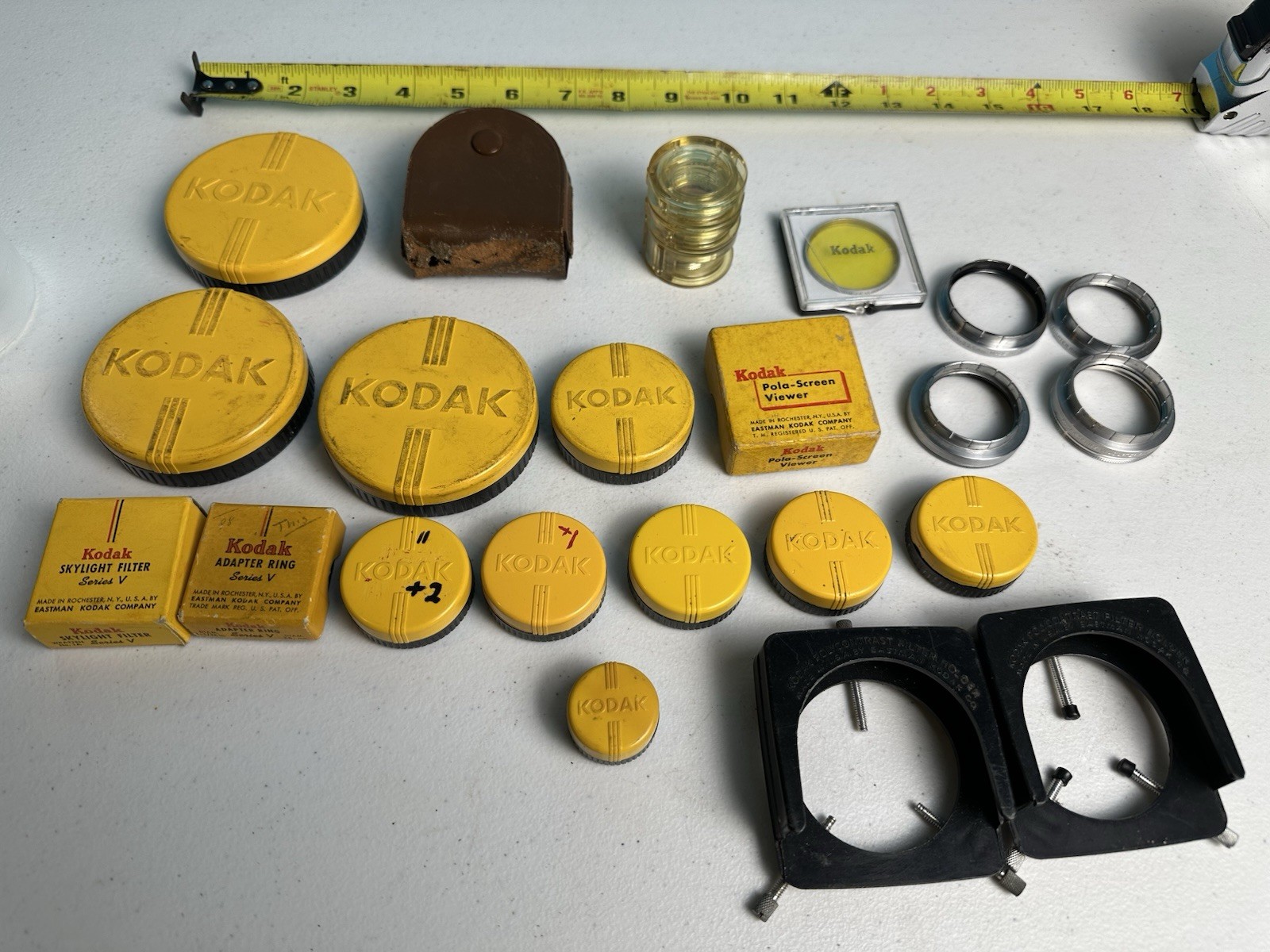 Vintage Kodak Ednalite Optical Filter Lot w Holders Rings Pola-Screen Viewer