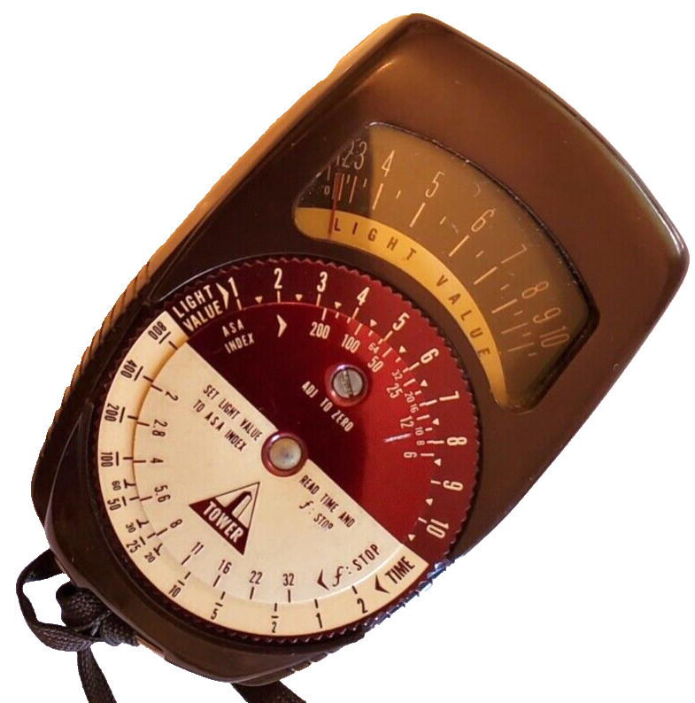 Sears Roebuck Light Value, Time, ASA Index Tower Meter w/ Strap Vintage 1950s
