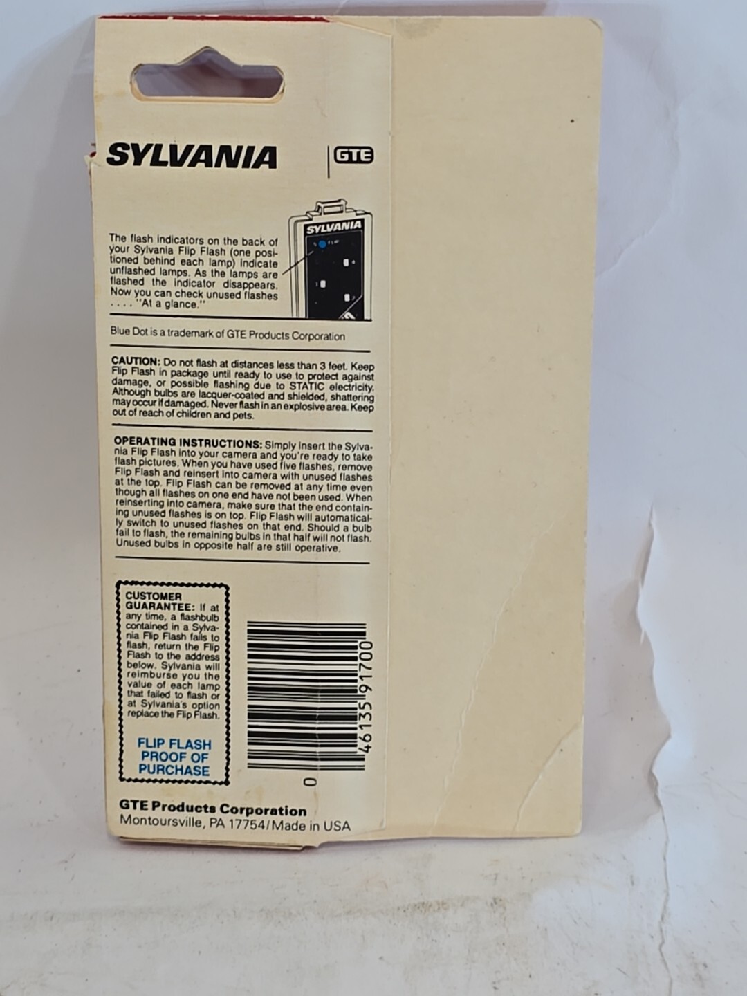 Sylvania Blue Dot Flip Flash Super 10 Flashes Sealed Collectible Package