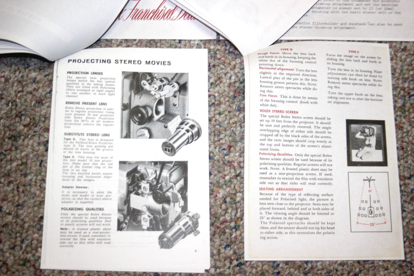 4 – Bolex STEREO Camera / Projector Information, Instructions, Manuals