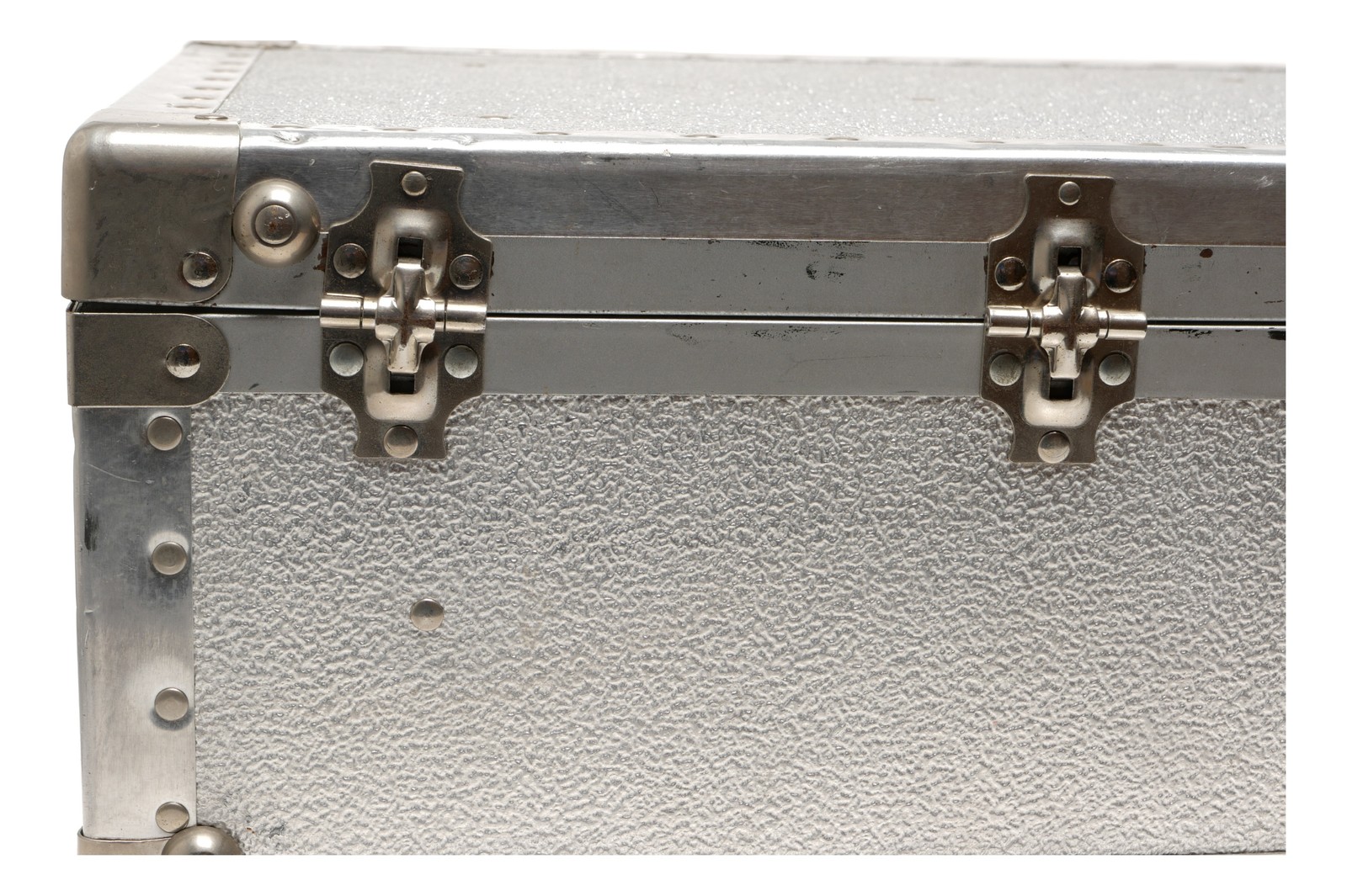 Vintage Aluminum Camera Trunk Hard Case with Leather Handle