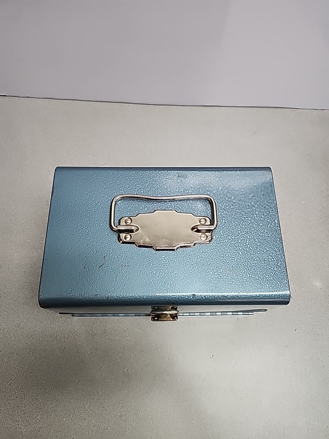 Metal Blue 8mm Movie Reel Chest Box 12 Slot Film Storage Case