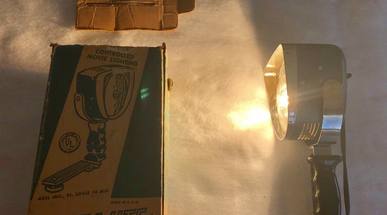 Vintage Lott A Lite Home Movie Lighting Sealed Beam GE Uniflood Lamp
