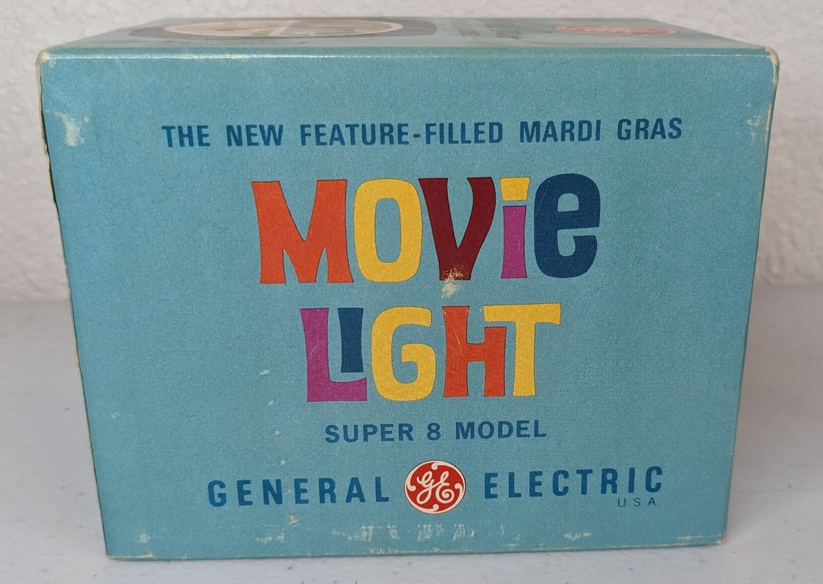 Vintage GE Mardi Gras Super 8 Movie Light MG-2C Tested Working w/Box Instruction