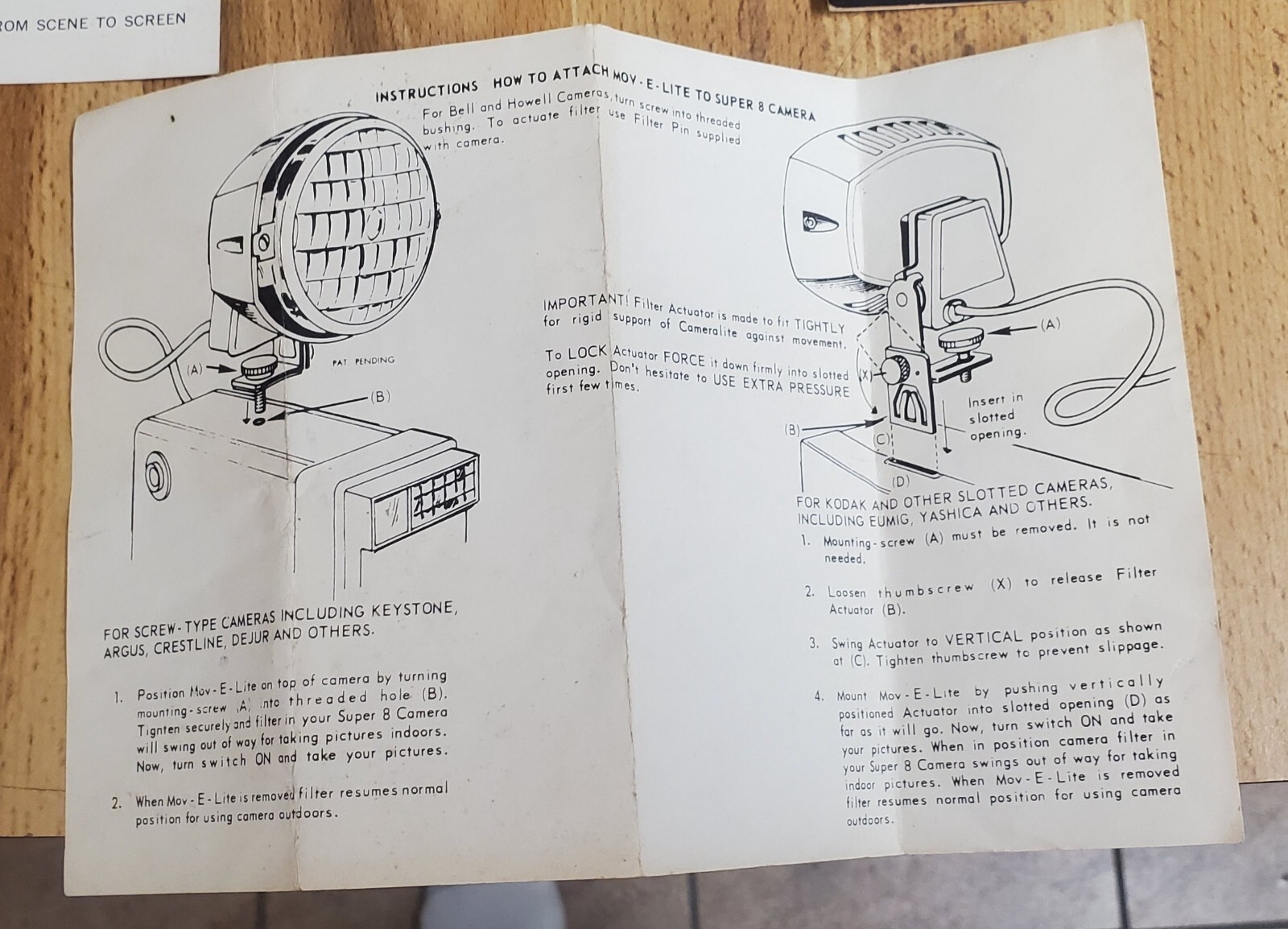 Vintage Acme-Lite Cameralite by GE Top Mount light for Super 8 Cameras Hollywood