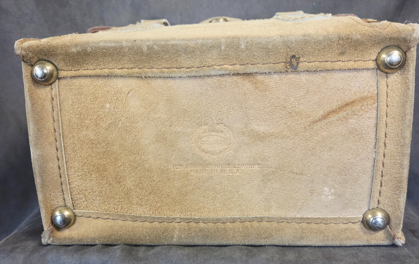 Vintage RAMROD Suede Leather Camera Bag 12×8.5×6 Made USA Cowhide Field Case