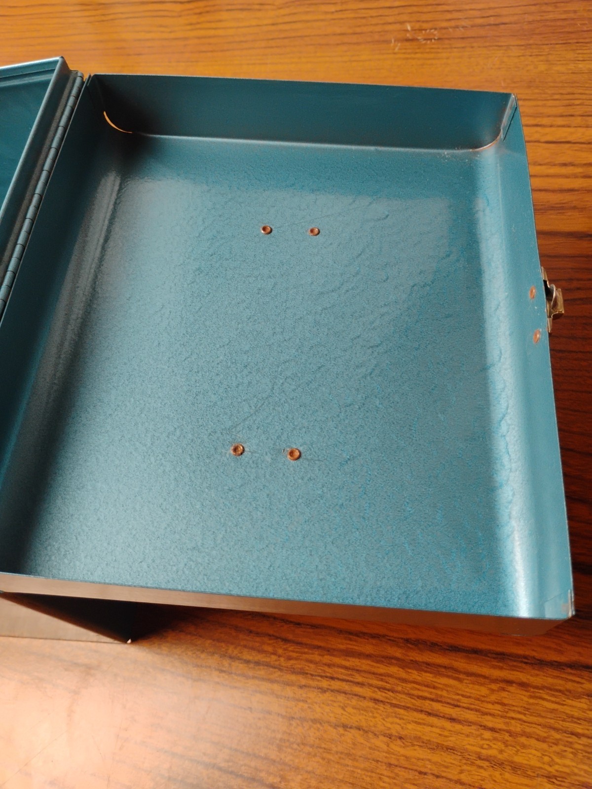8mm Film Reel Cannister Metal Storage Case 12 Slot Vintage Blue Good Condition