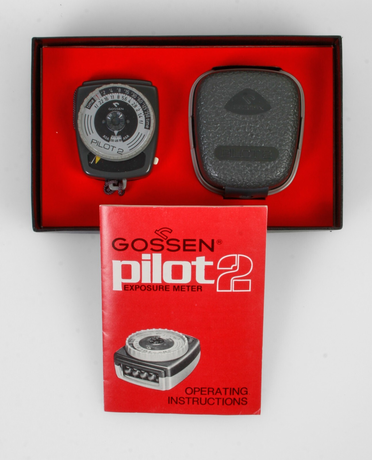 gossen pilot 2 light meter with hard case and lanyard – new