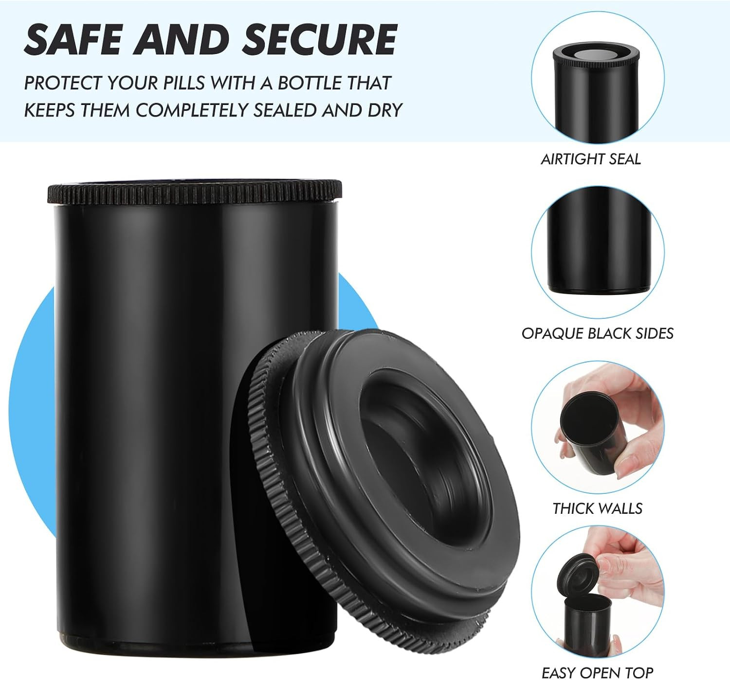 200 Pcs Plastic Film Canister Holder 35 Mm Empty Camera Reel Containers Storage