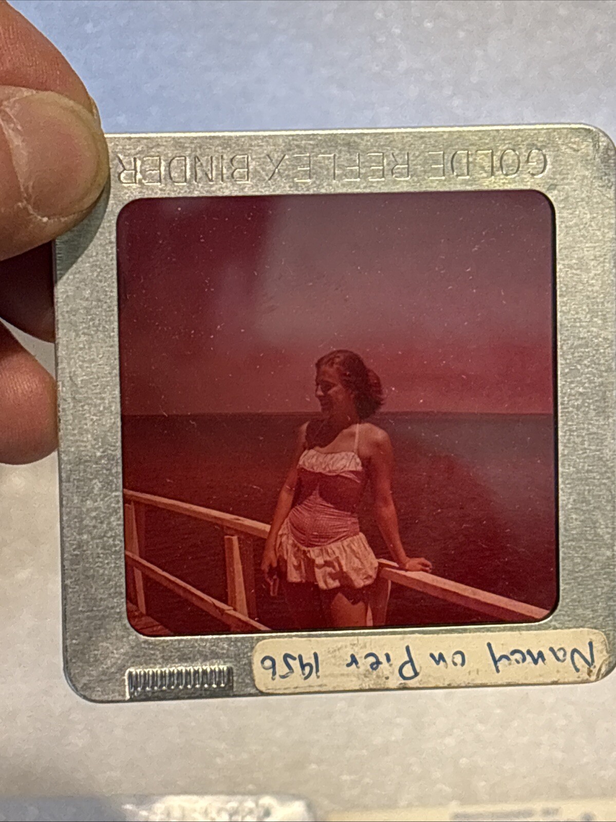 Vtg Lot of 28 Photos From 1950’s In Davidson Star D Slide Binders Beach, Family