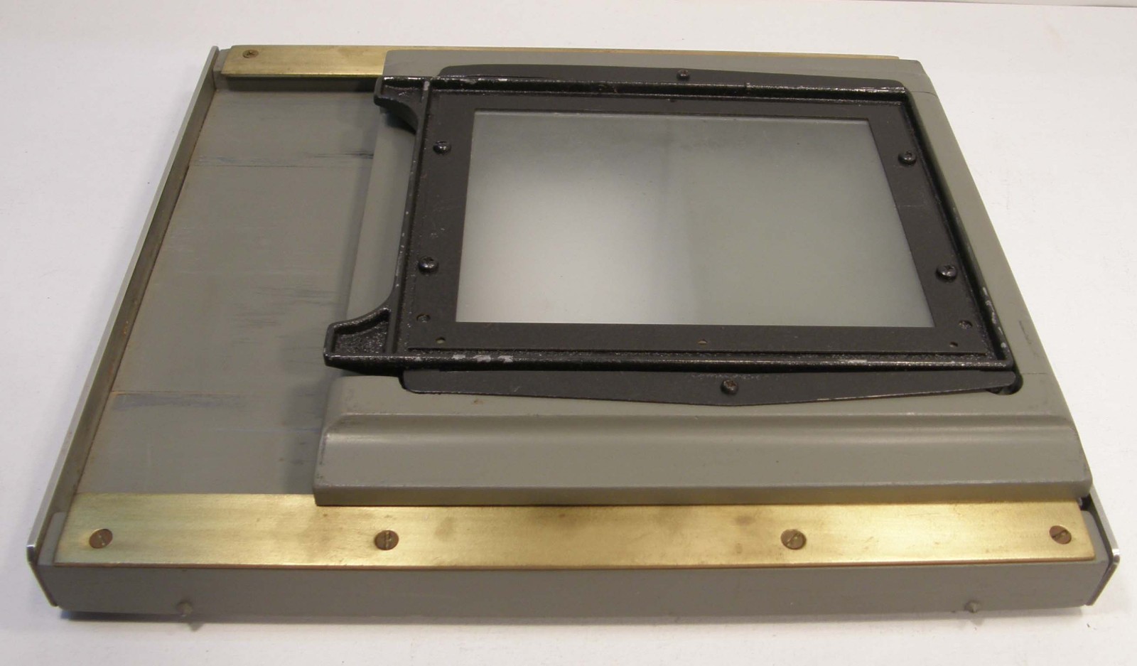VINTAGE BURKE & JAMES GROVER SLIDING BACK 4 3/4″ X 3 1/2″ GROUND GLASS