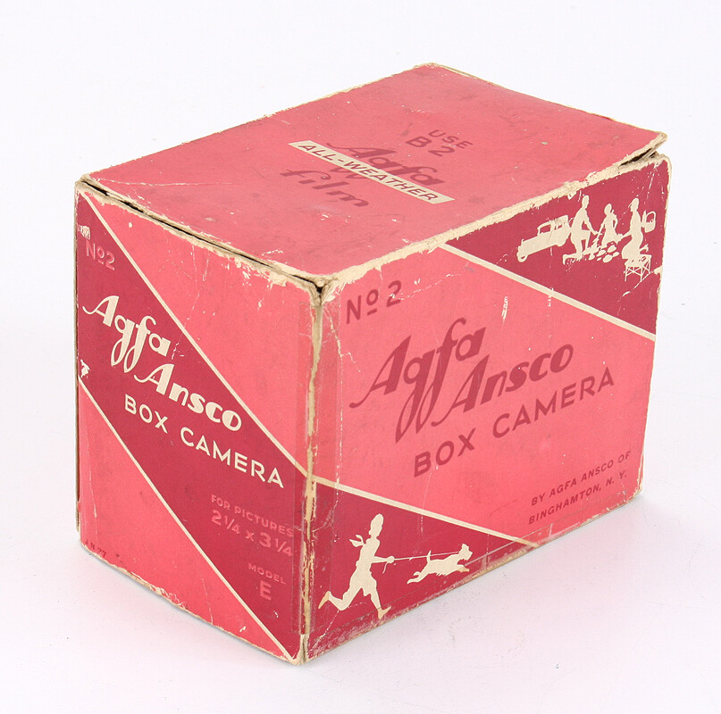 AGFA ANSCO EMPTY BOX ONLY FOR NO. 2 BOX CAMERA, MAROON/cks/204488
