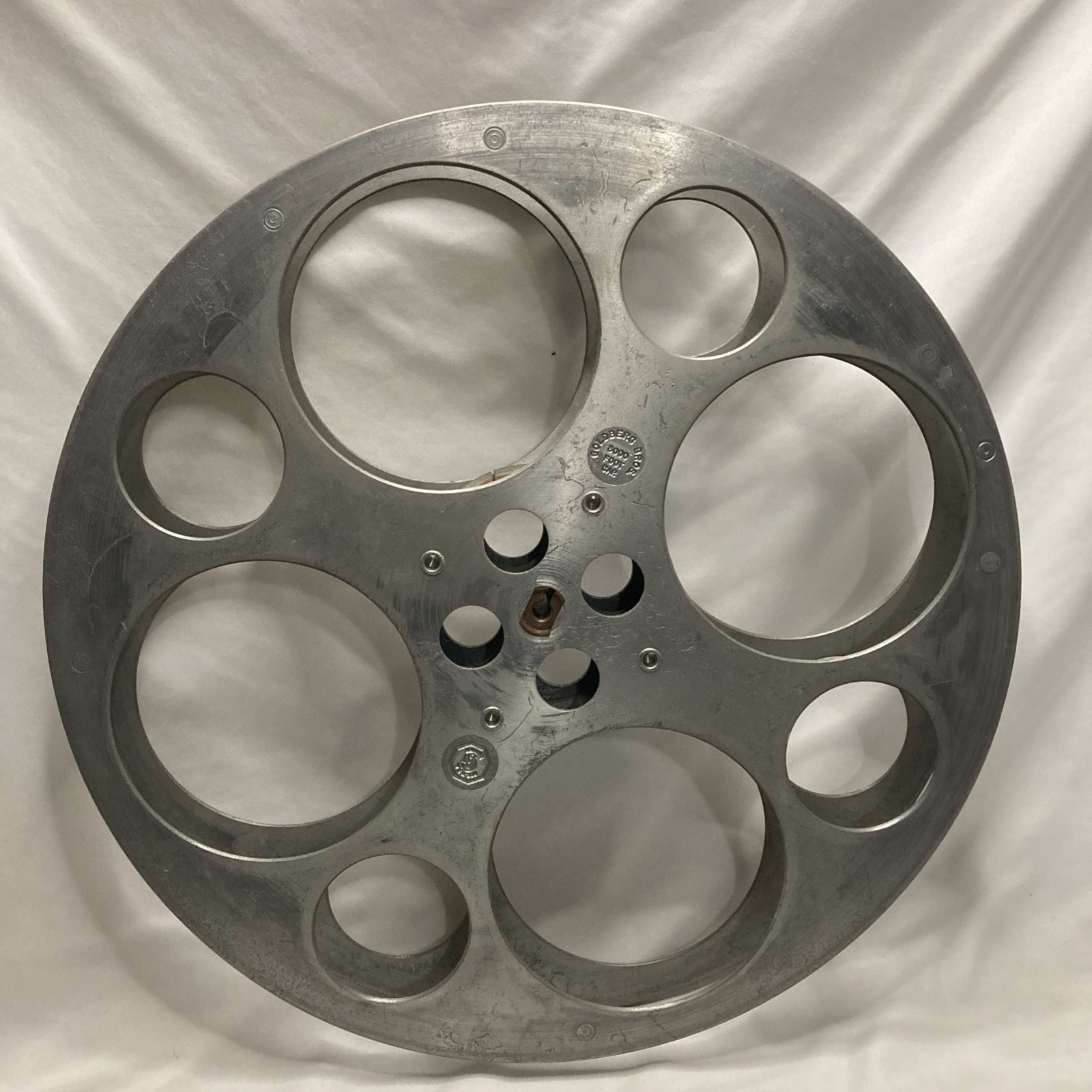 35MM Aluminum Goldberg Brothers Bros Film Reel 17″ Fixed HUB 3000′ Foot Feet FT
