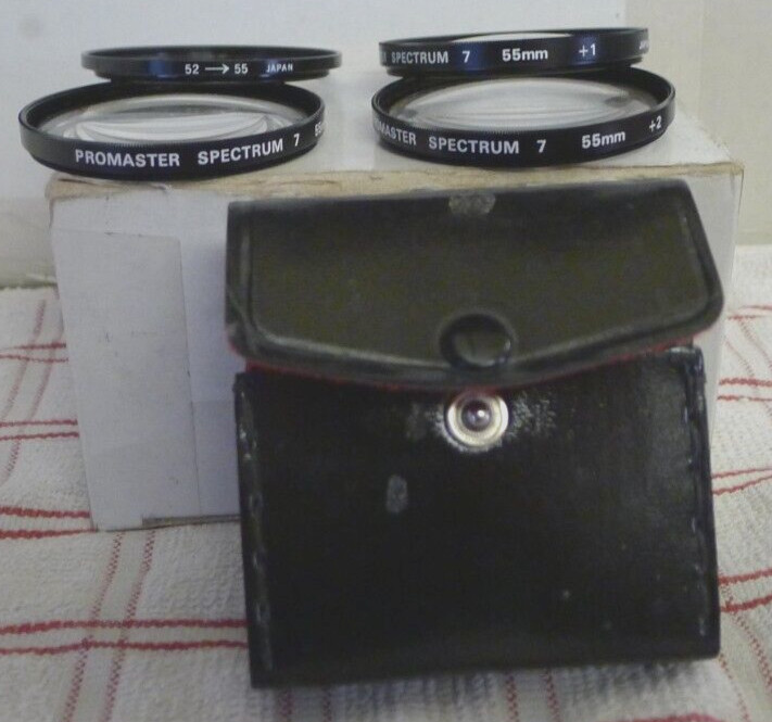 Promaster Spectrum 7 52-55mm Step Up Ring & 3 Filters ( +1 +2 +4 ) +Snap Case