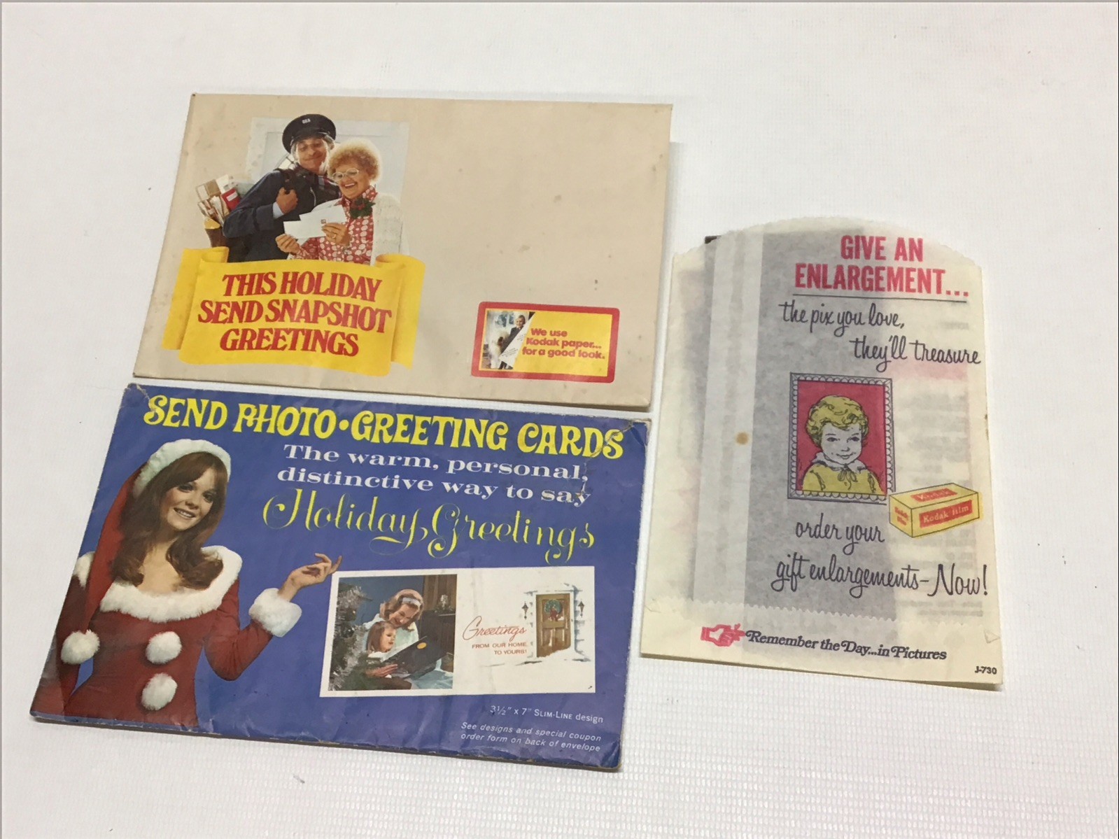 Vintage 1960/70s Film Development Photo Envelopes With Negatives Sleeve Holiday