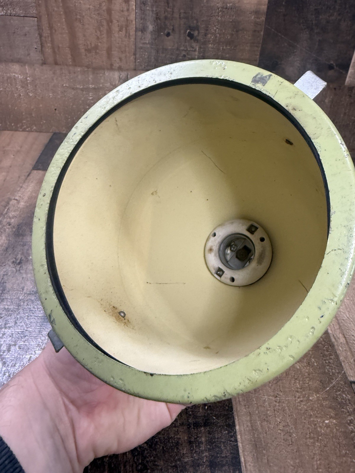 Compco Safeligh Darkroom VINTAGE Green Industrial Light Lamp Repurposed Patina