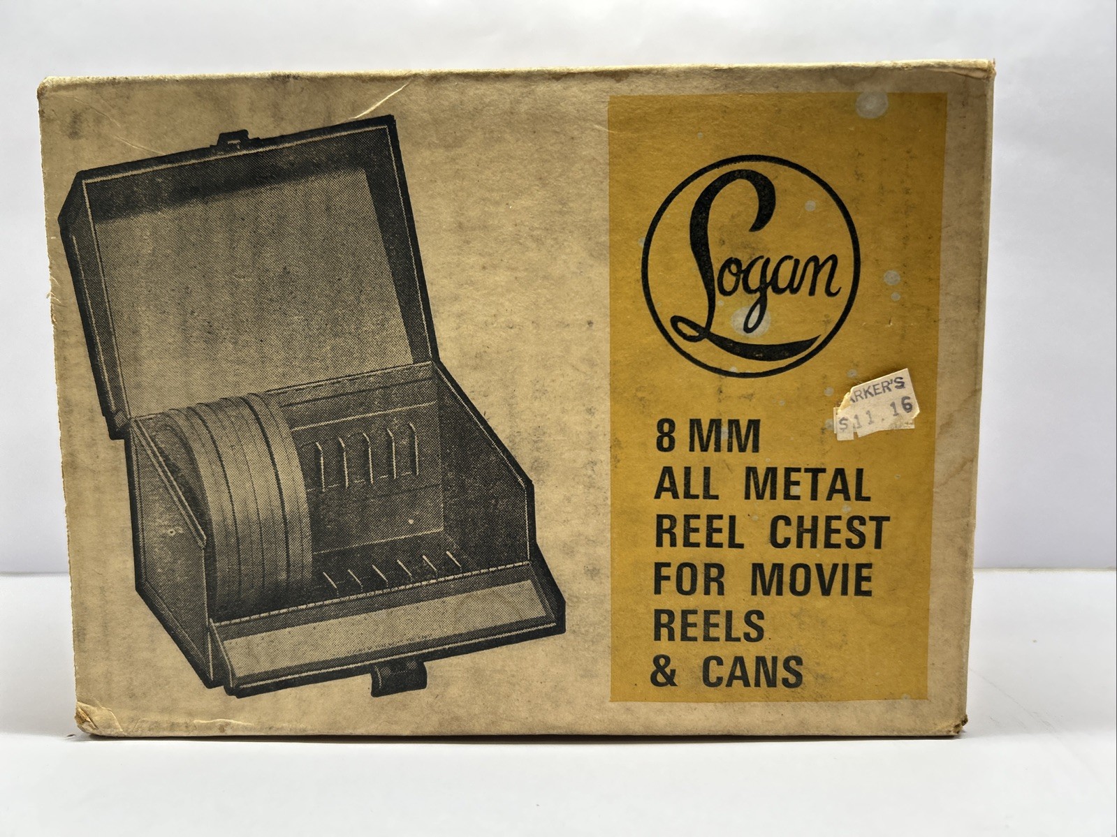 New NOS Vintage Logan 183PL All Metal Reel Chest For Movie Reels & Cans