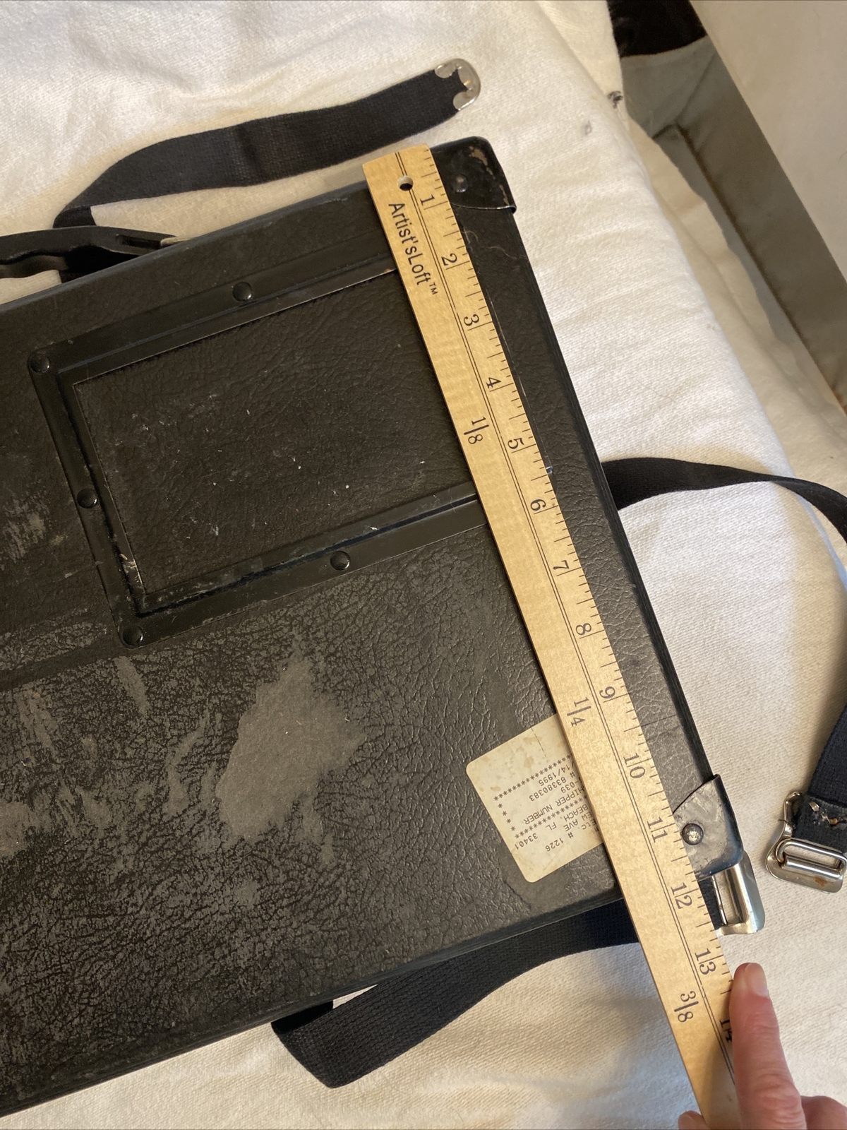 VINTAGE MOVIE FILM REEL Art SHIPPING Carrying CASE, STRAPS Metal Corners