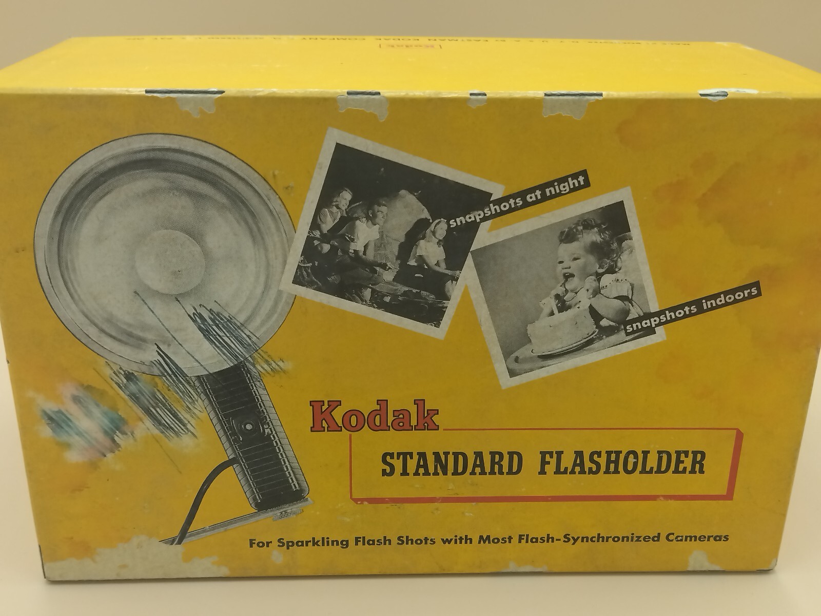 Vintage Kodak Standard Flasholder 720 IOB w/ 4 Blue Dot Sylvania Lamps Bundle