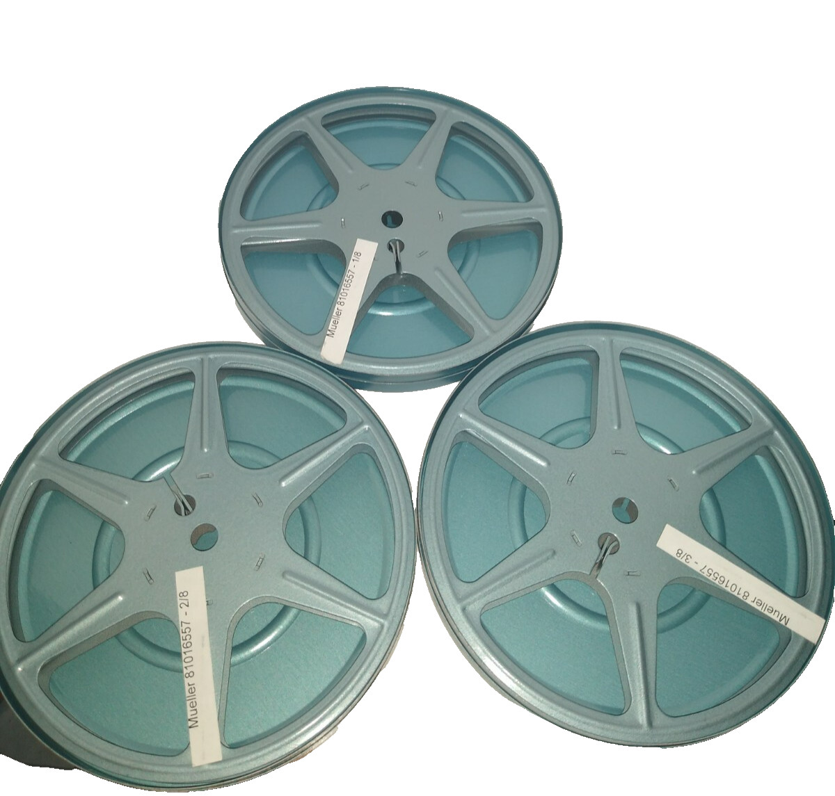 Lot of 3 Vintage USA 200Ft 8mm Metal Film Canasters