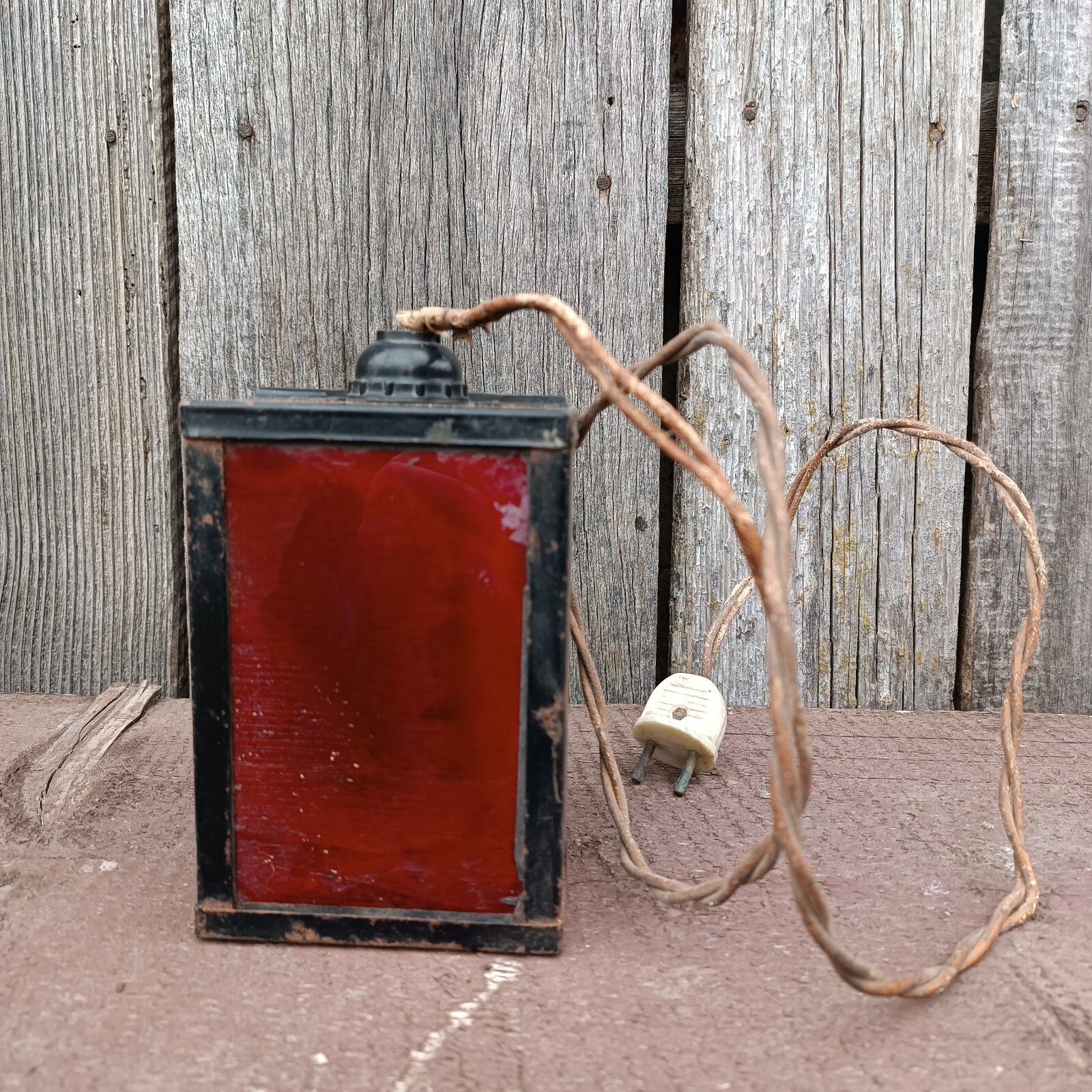 Soviet rich antique red lantern for photo printing 1980s USSR antique.