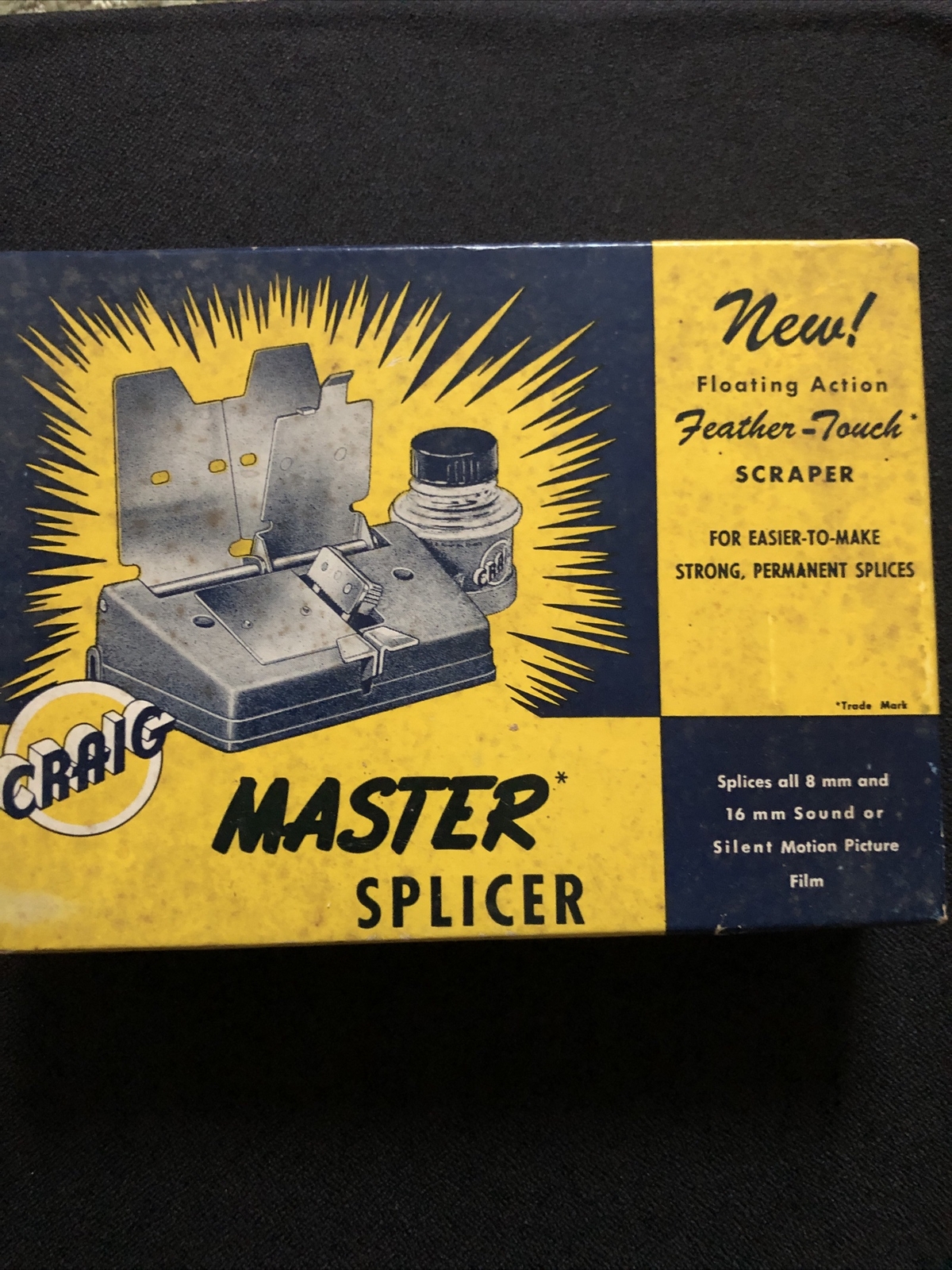 CRAIG MASTER SPLICER VINTAGE IN ORIGINAL BOX 8mm & 16mm FILM SPLICING TOOL