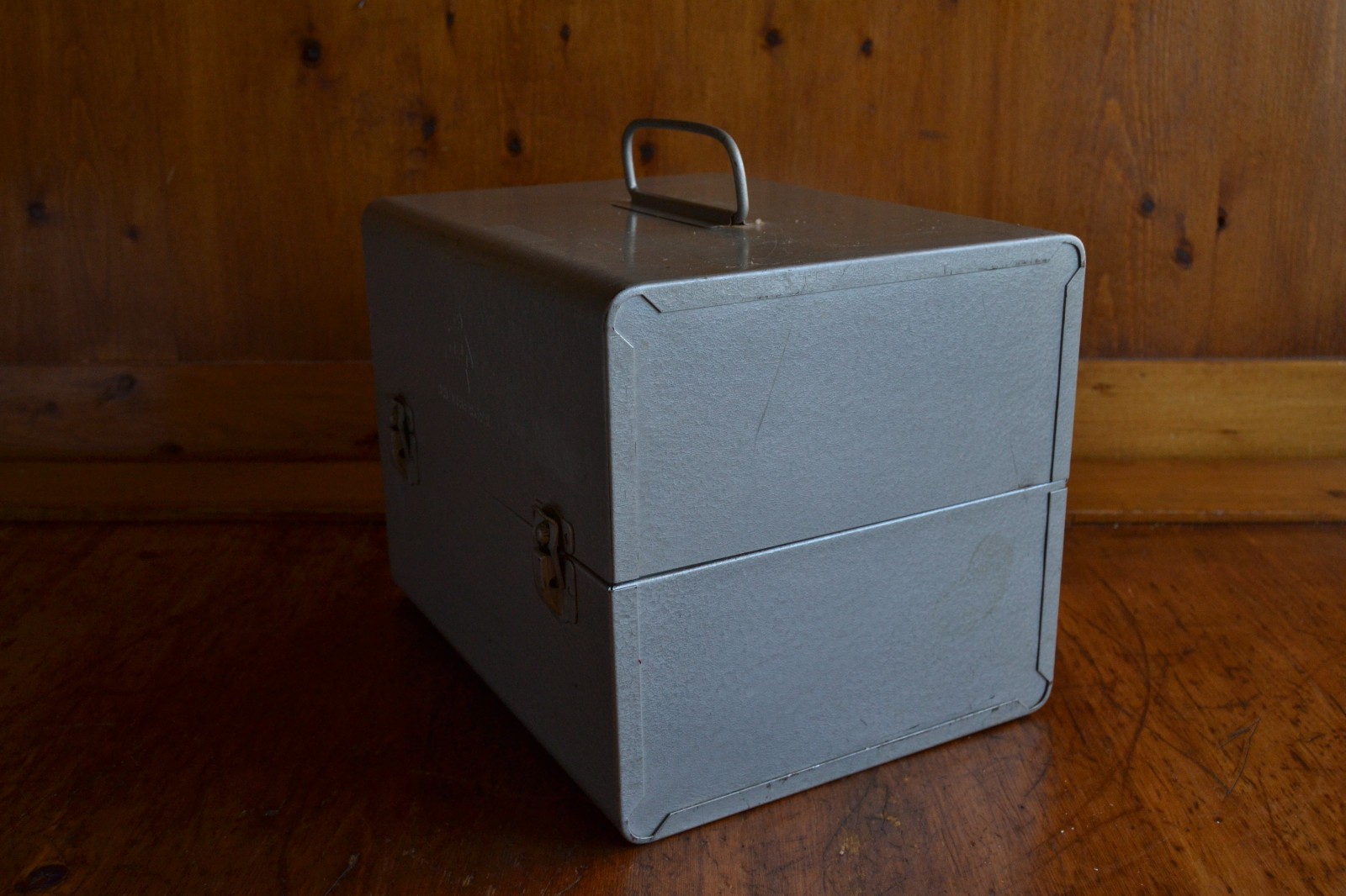 Vintage Brumberger Film Reel Carry Case Metal Box Holds 12 Reels