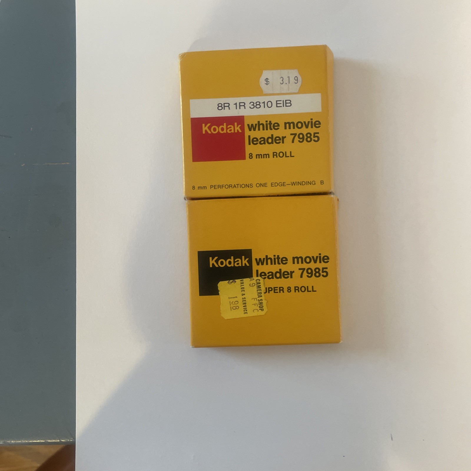 2 Vintage Kodak White Super 8mm Movie Film Leader 7985 50ft (8) total 100 feet