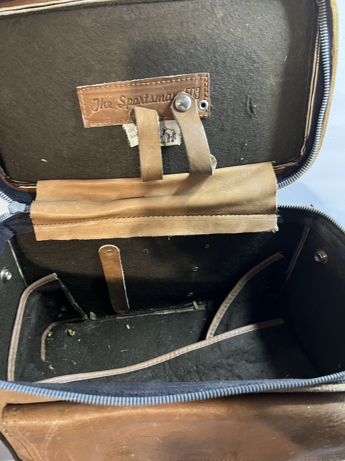 GE ACMELITE Attachment Bright Lamp Electric Tested Working, Leather Bag Vintage