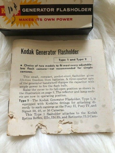 1950’s KODAK EKTAMITE Flasholder with Kodak Generator Flasholder Box Vintage