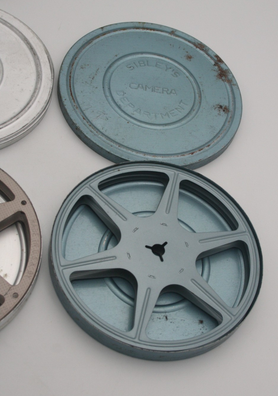 Vintage Film 200 Foot Reels With Tins Kodak Sibley Metal
