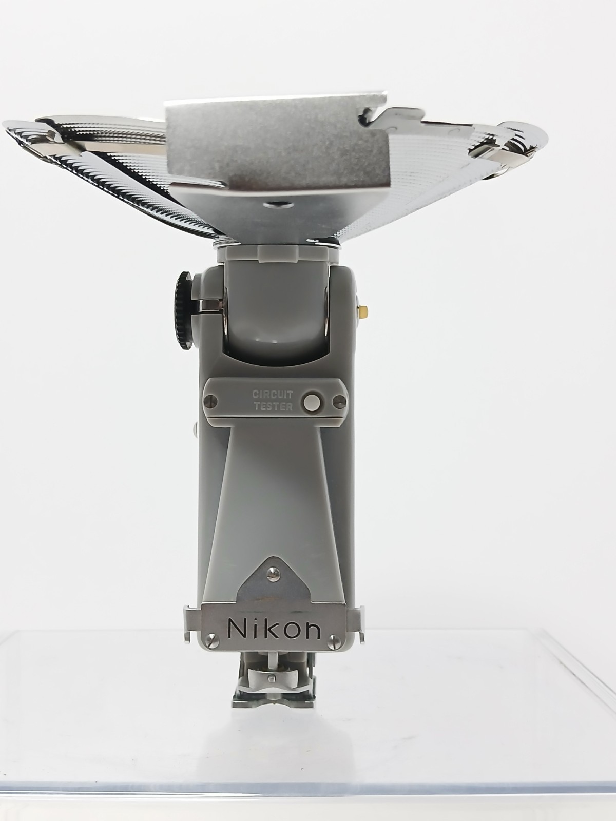 Vintage Nikon BC-5 Range Finder Folding Fan Flash Unit W/Original Leather Case