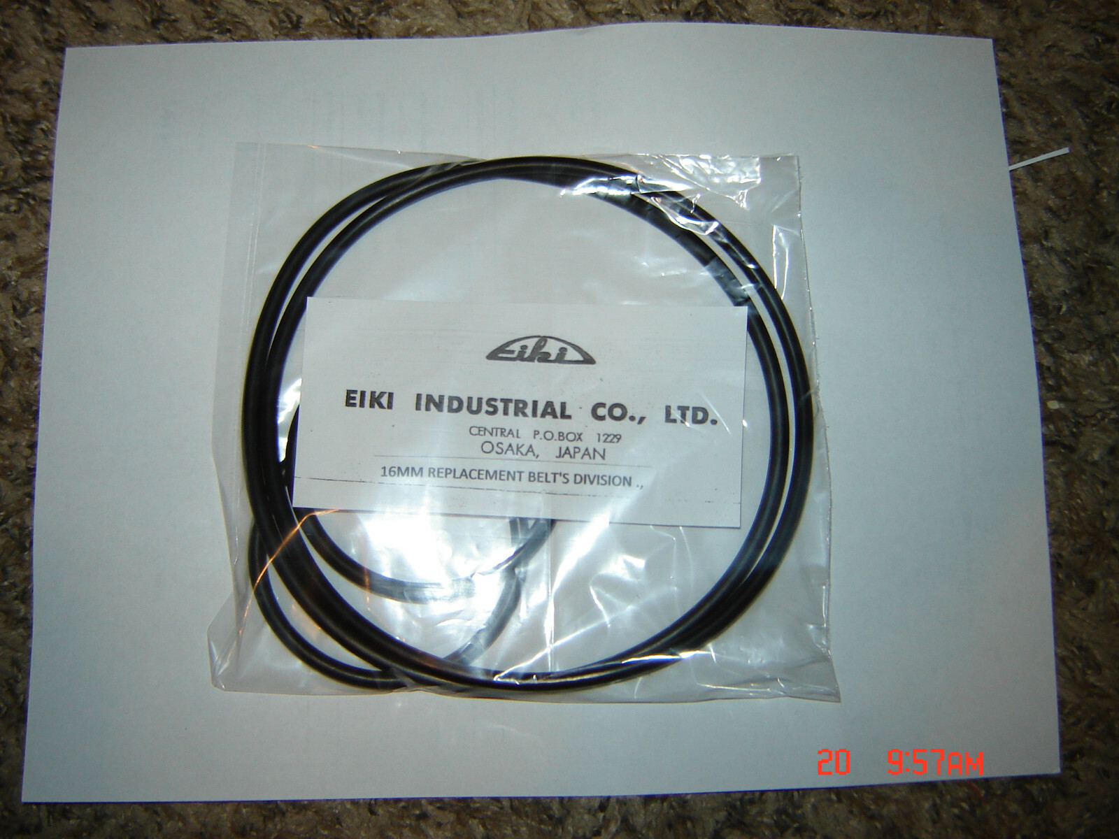 EIKI NT 16mm Projector Belts EIKI NT-0, NT1,NT 2,Up*TO Serial #50000.4 Belt Kit
