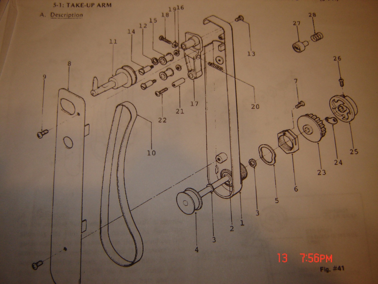 EIKI EX-300SL Projector Belt, Eiki Part #320-14411 Take Up Arm Belt ,16mm Eiki
