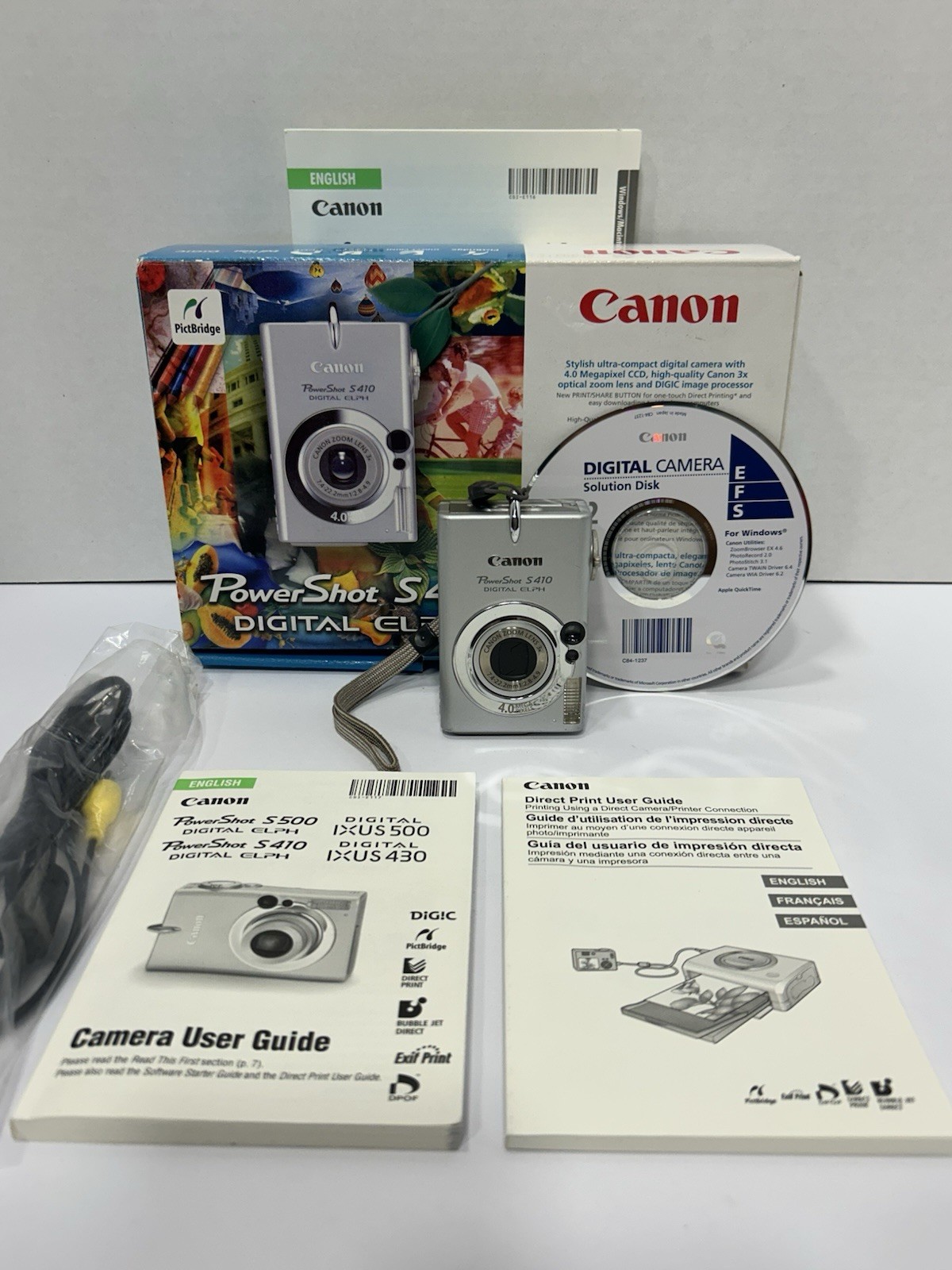 Canon PowerShot S410 4.0MP Compact Digital Camera With Box, Manuals And Cords