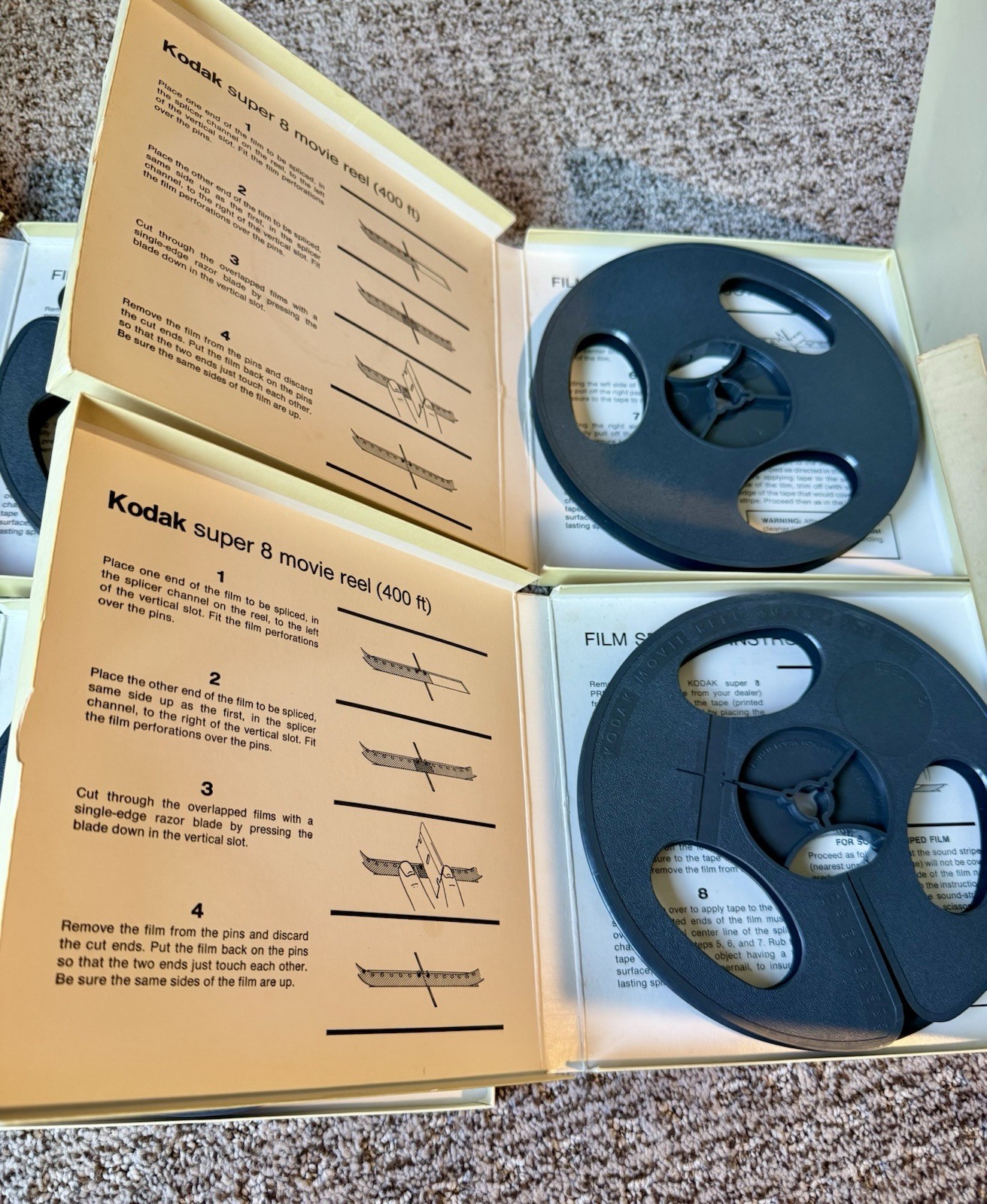 Lot of 8 Kodak Super 8 8mm Movie Reel 400 ft Feet Empty Reels Unmarked Box VTG