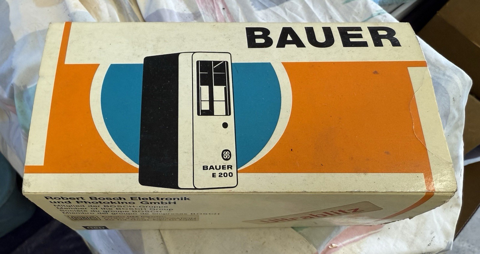 Vintage German Ultrablitz Bauer E200 Autoblitz Camera Flash w/ Cord & Manual