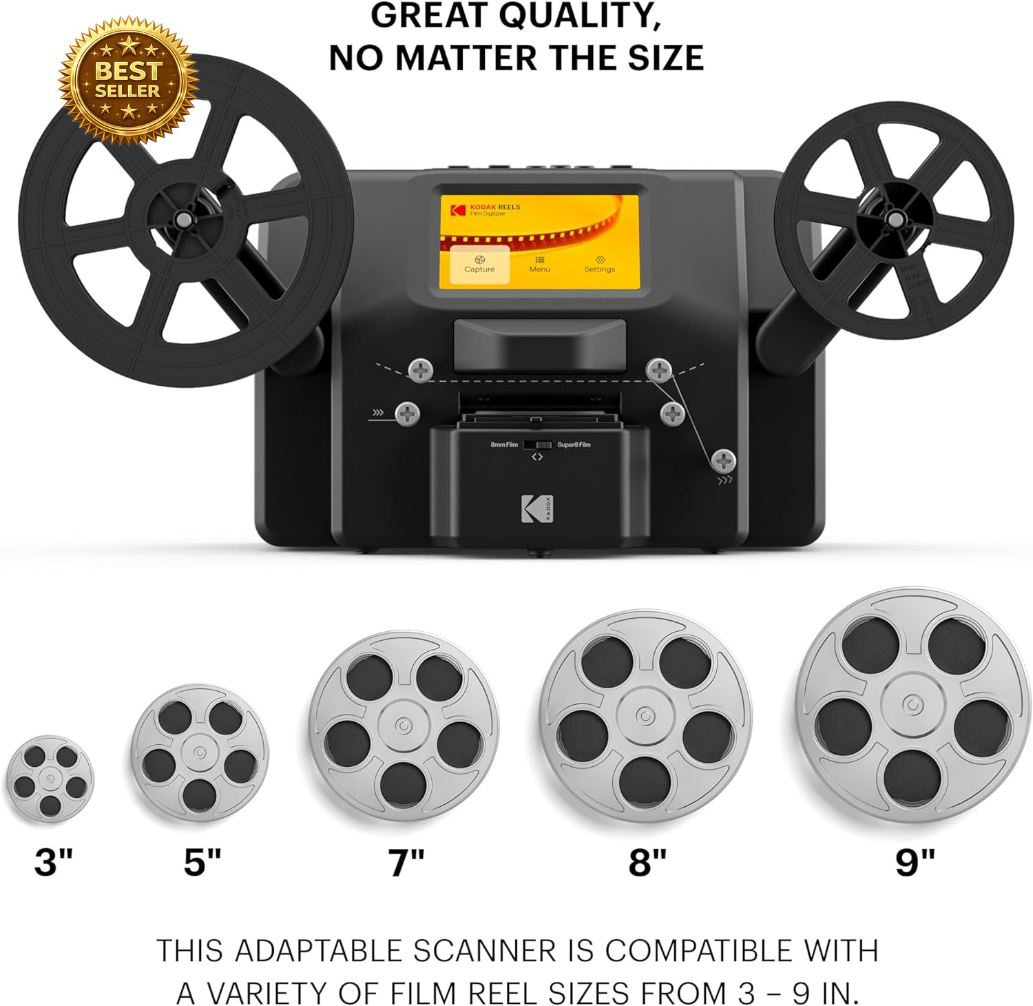 8mm Super 8 Film Digitizer Converter Scanner 5” Screen MP4 SD Card