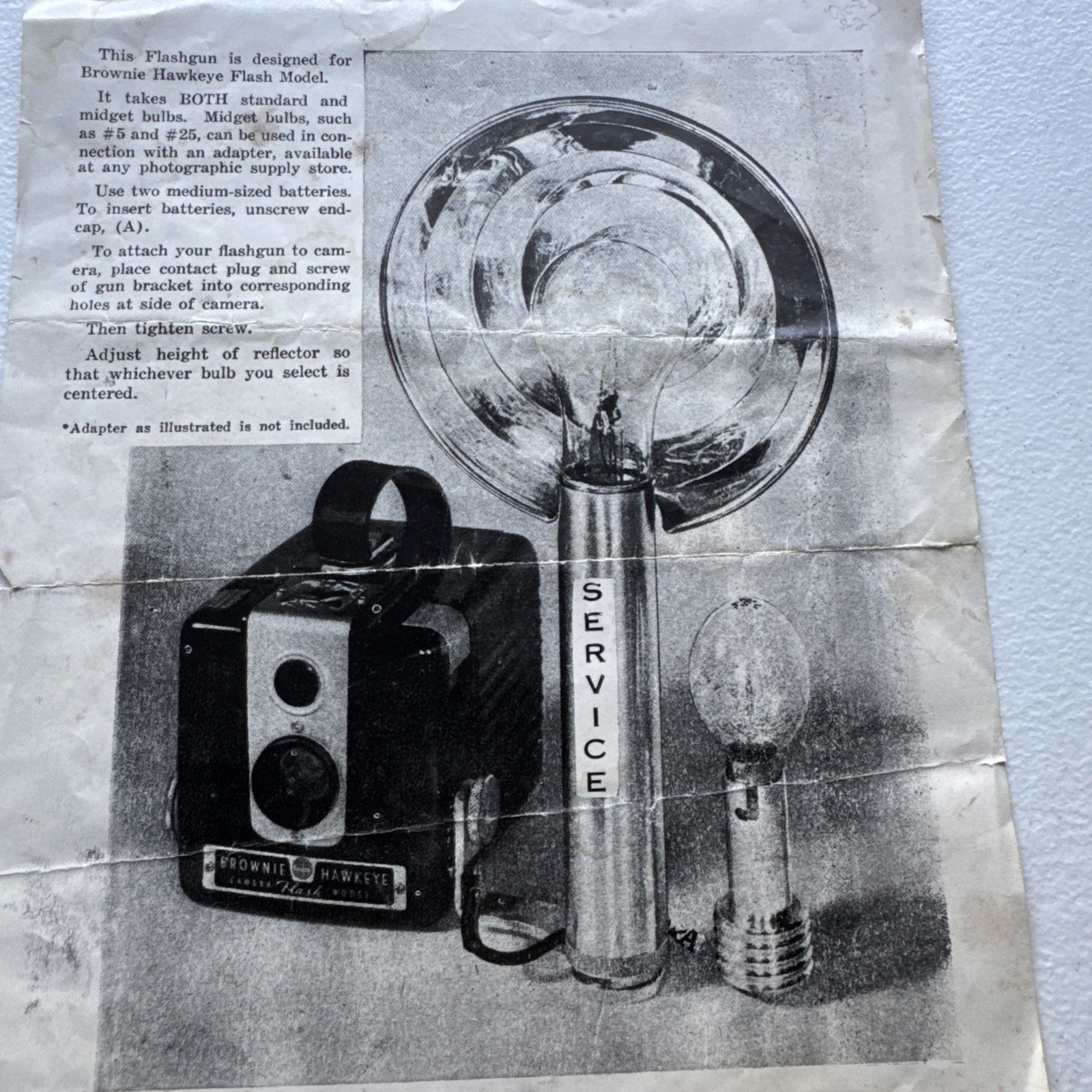 Brown Hawkeye Flash Model Camera Prado Photo Prod. Co. Advertising Sheet Vintage
