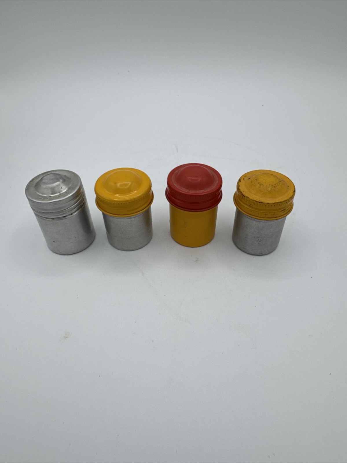 Vintage Film Canisters aluminum With Lids Lot Of 4