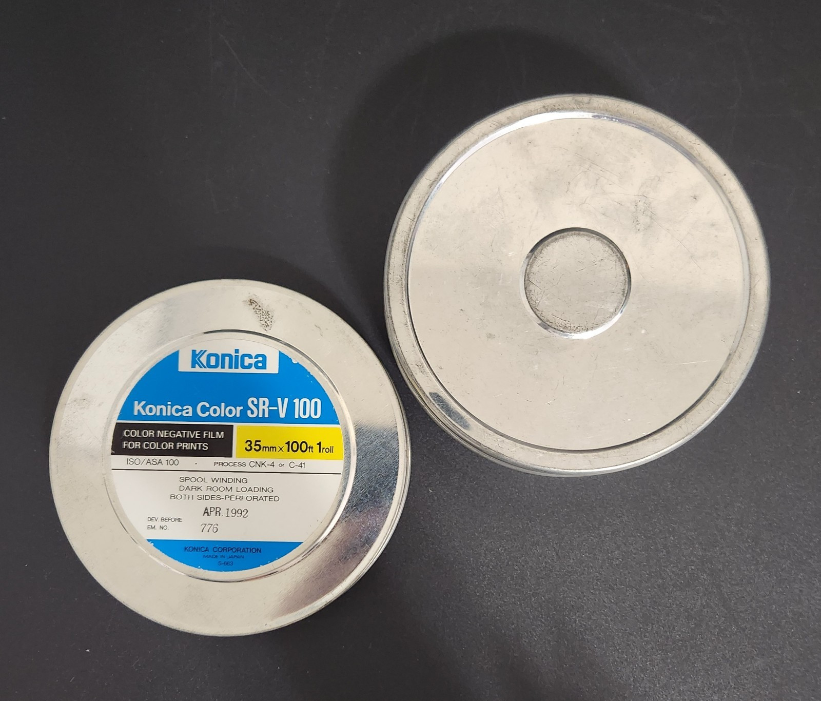 Pre-1992 EMPTY Konica Film Canister 4.5″ x 1.5″