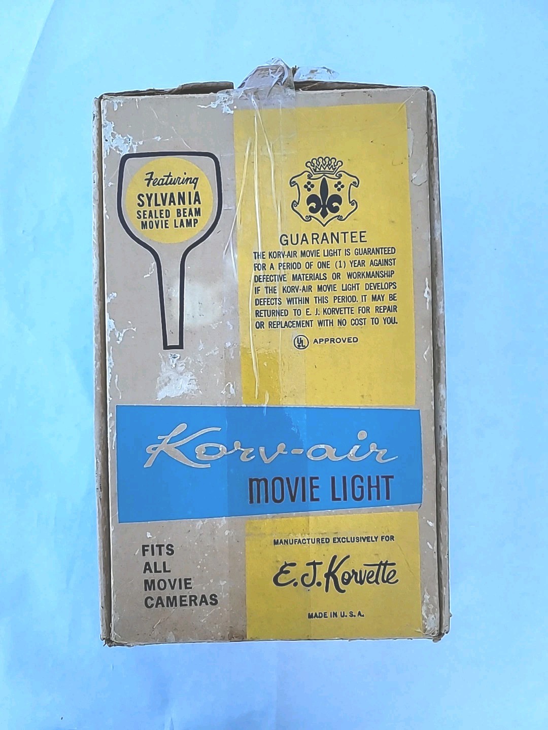 Korv-Air Movie Light Featuring Sylvania Sealed Beam Movie LAMP VINTAGE EJ KORVET